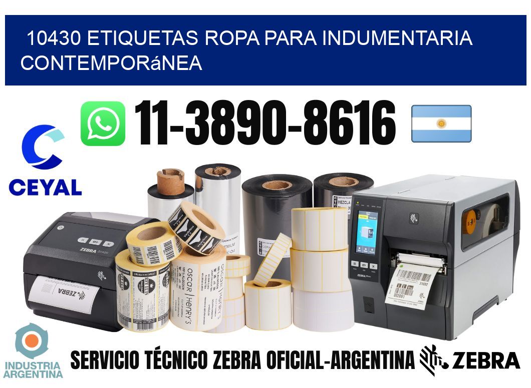 10430 Etiquetas ropa para indumentaria contemporánea
