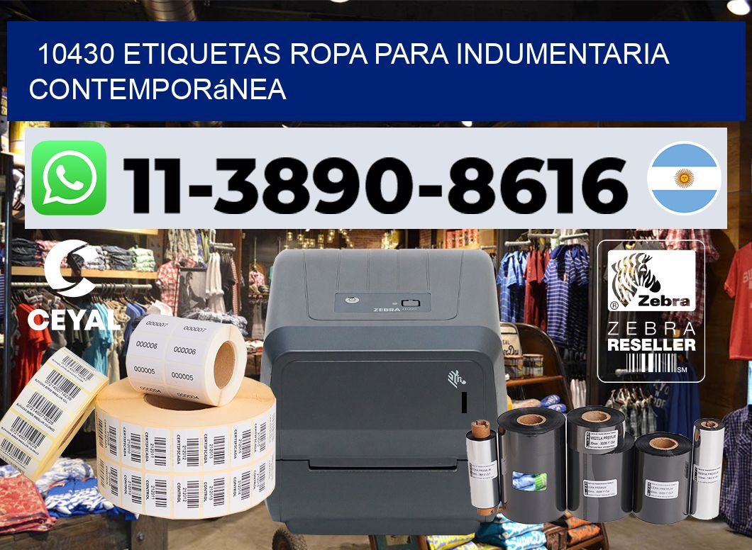 10430 Etiquetas ropa para indumentaria contemporánea