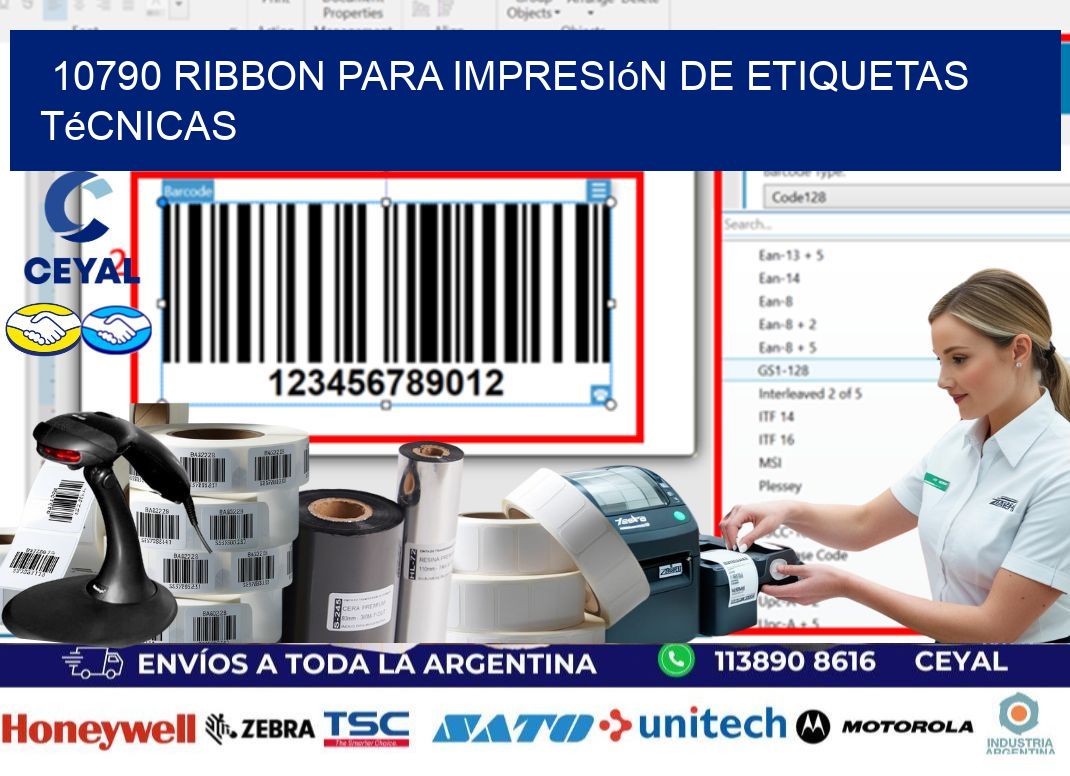 10790 ribbon para impresión de etiquetas técnicas