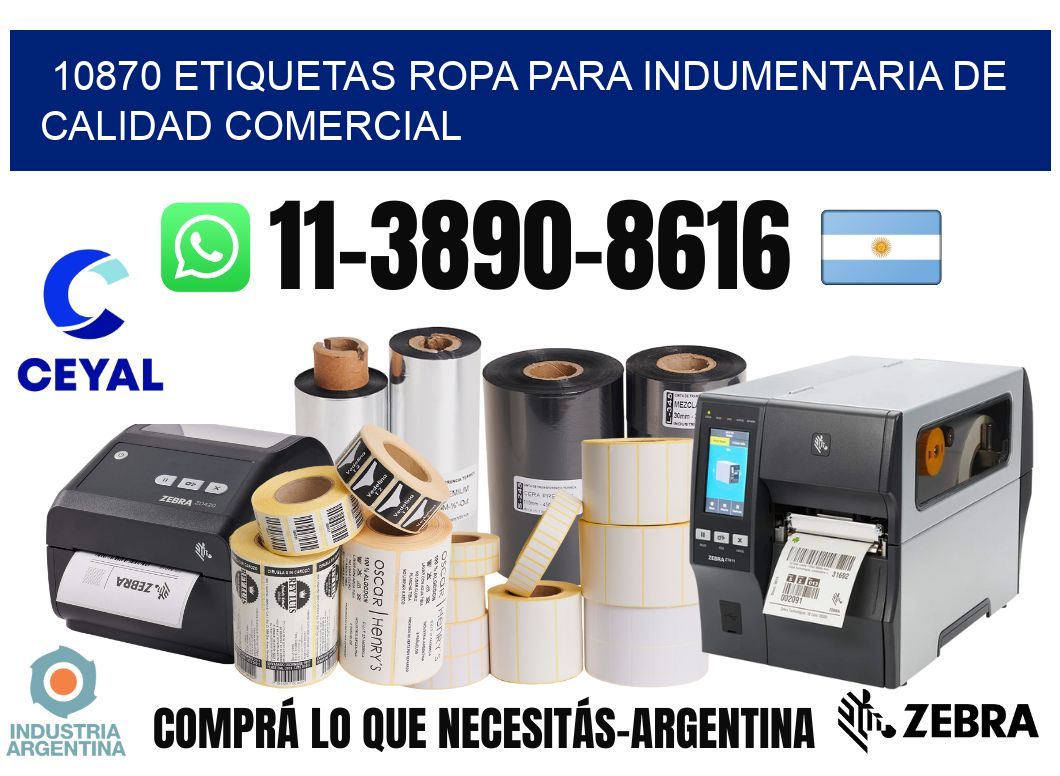 10870 Etiquetas ropa para indumentaria de calidad comercial