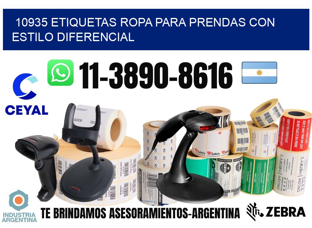 10935 Etiquetas ropa para prendas con estilo diferencial