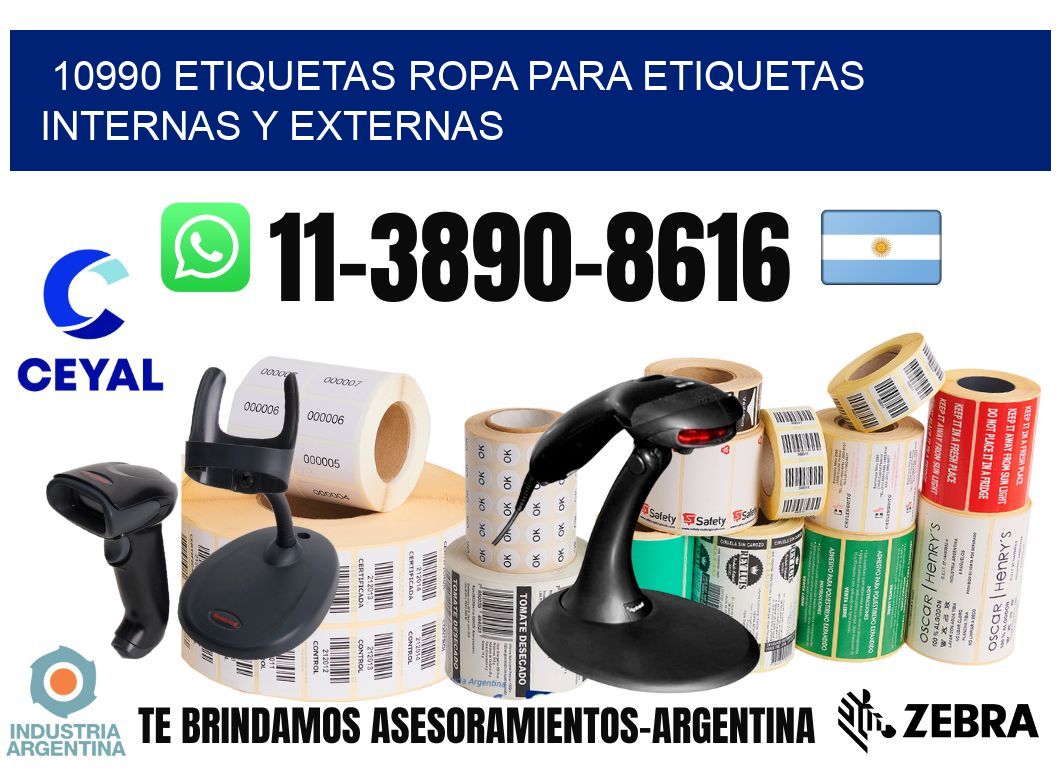 10990 Etiquetas ropa para etiquetas internas y externas