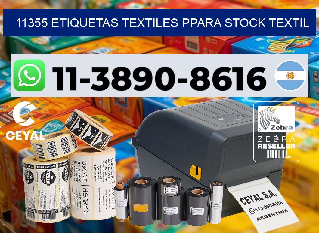 11355 Etiquetas textiles ppara stock textil