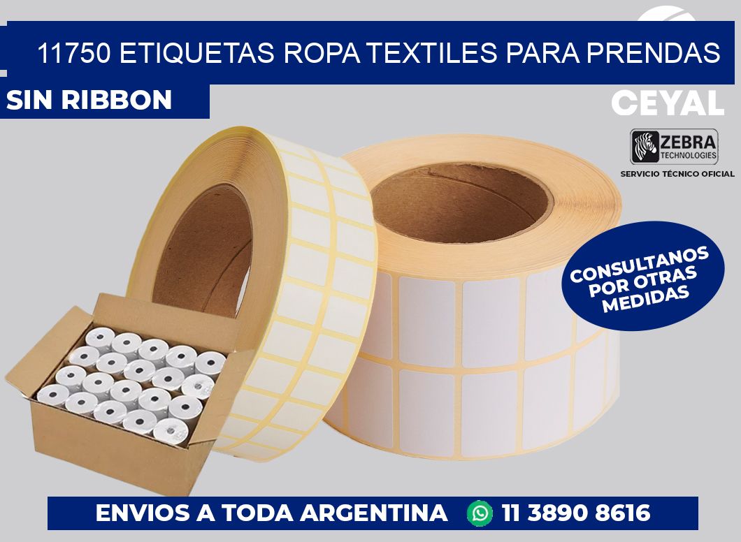11750 Etiquetas ropa textiles para prendas