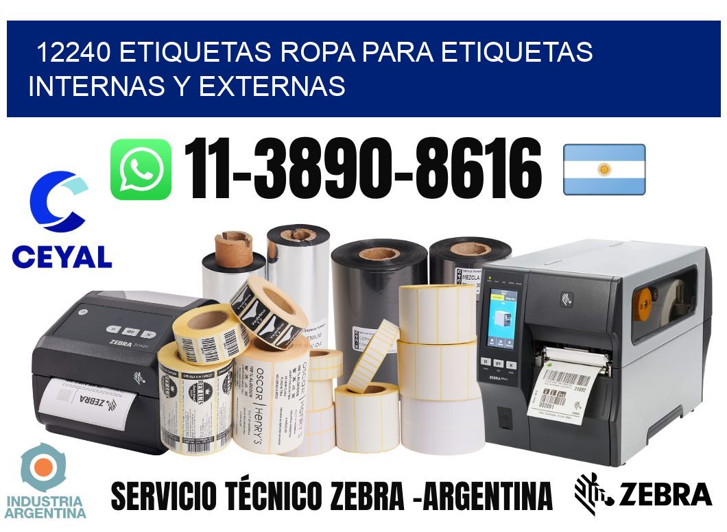 12240 Etiquetas ropa para etiquetas internas y externas