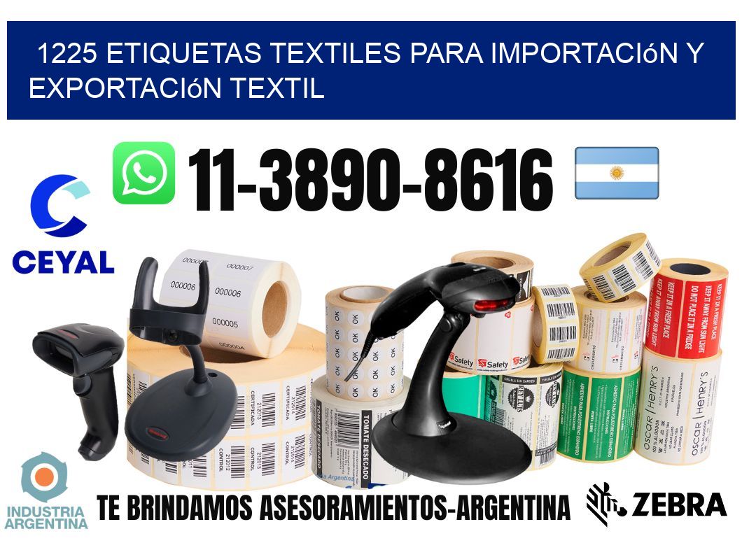 1225 Etiquetas textiles para importación y exportación textil