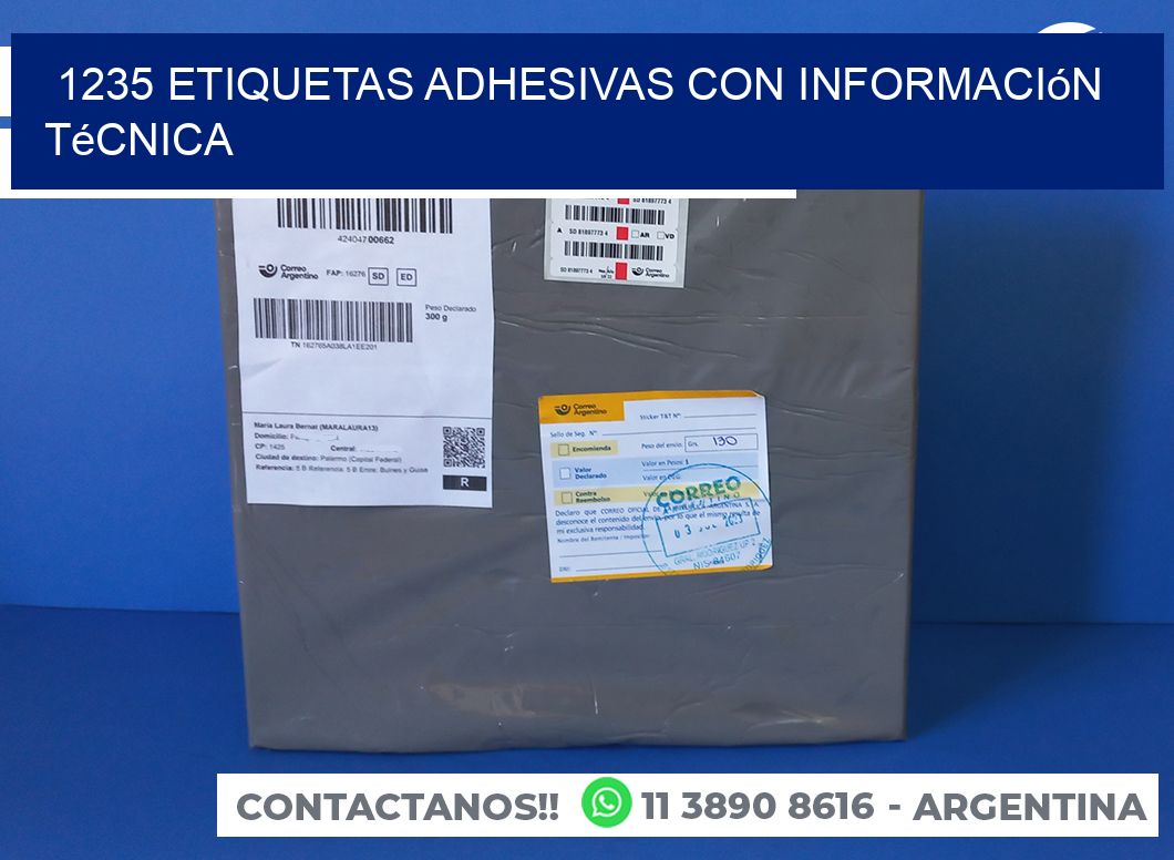1235 Etiquetas adhesivas con información técnica