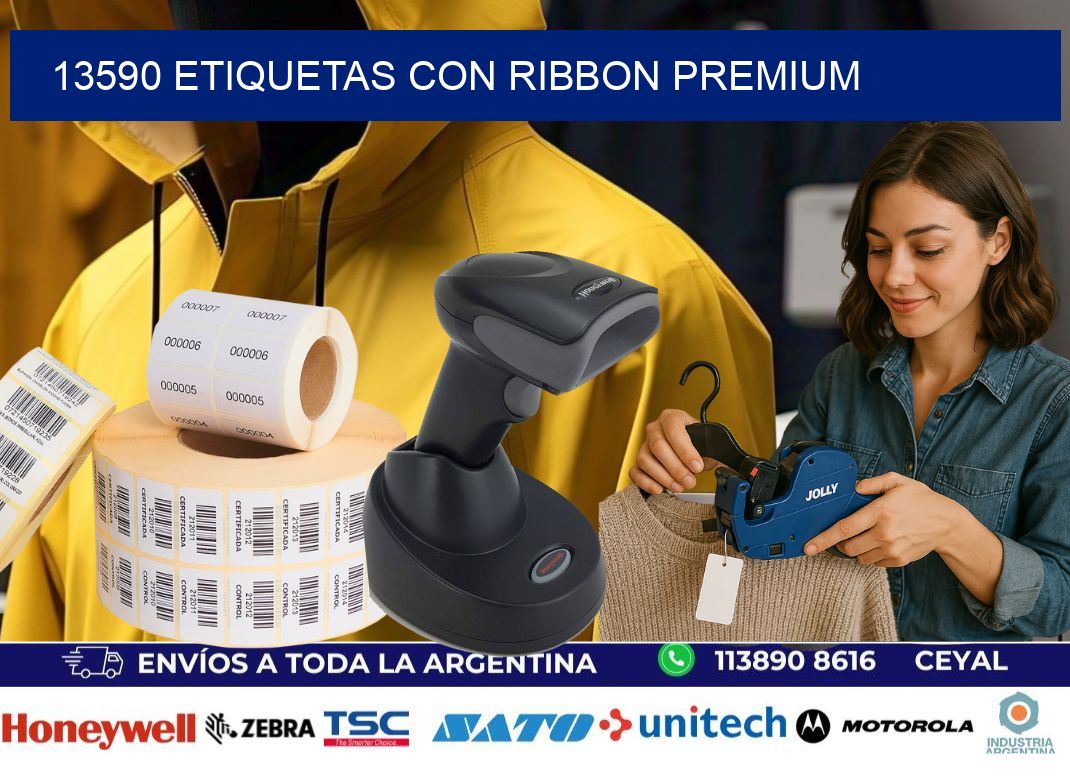 13590 etiquetas con ribbon premium