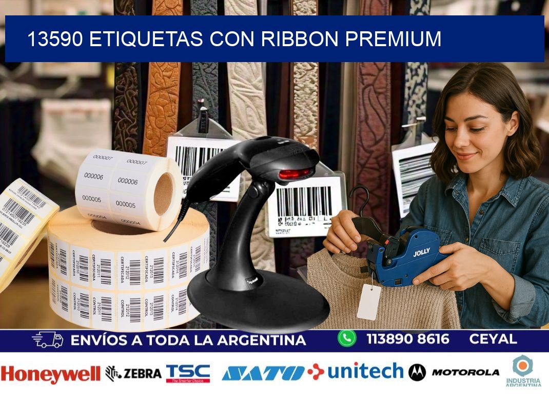 13590 etiquetas con ribbon premium