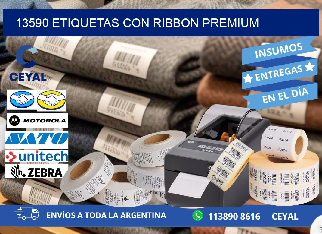13590 etiquetas con ribbon premium