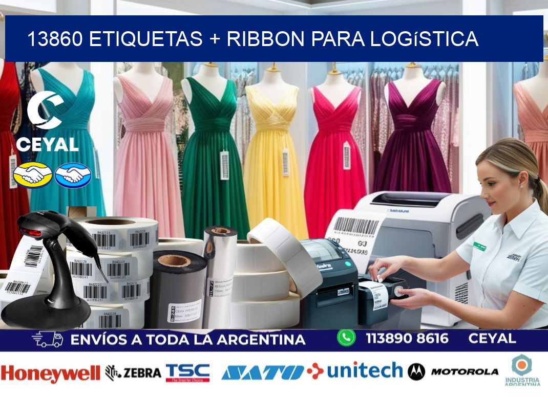 13860 etiquetas + ribbon para logística