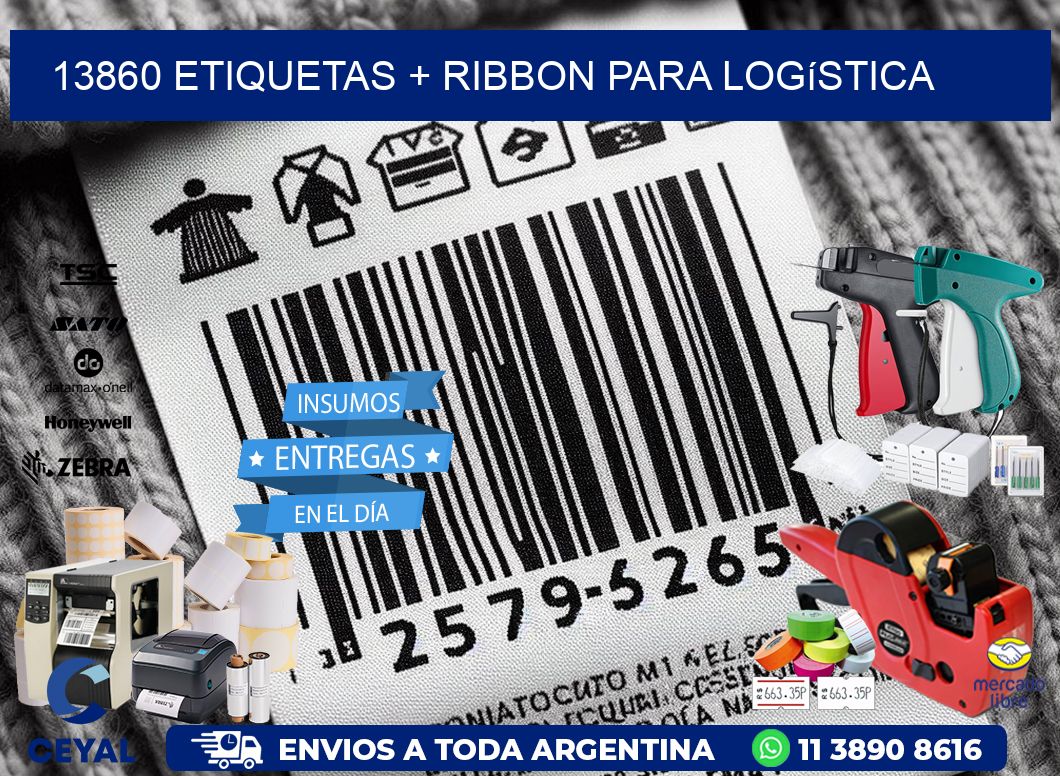 13860 etiquetas + ribbon para logística