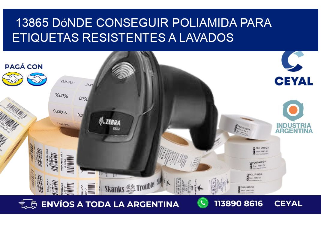 13865 dónde conseguir poliamida para etiquetas resistentes a lavados