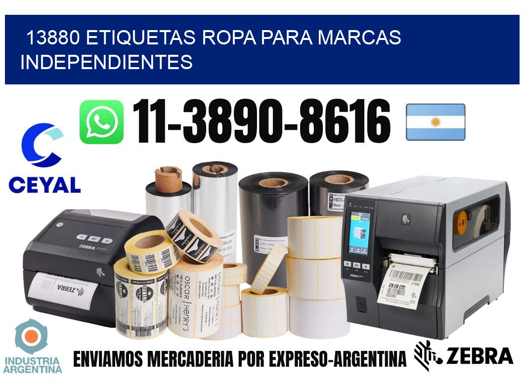 13880 Etiquetas ropa para marcas independientes