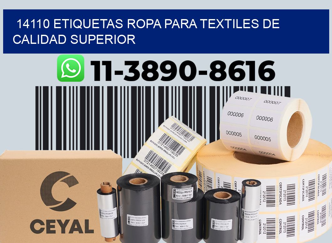 14110 Etiquetas ropa para textiles de calidad superior