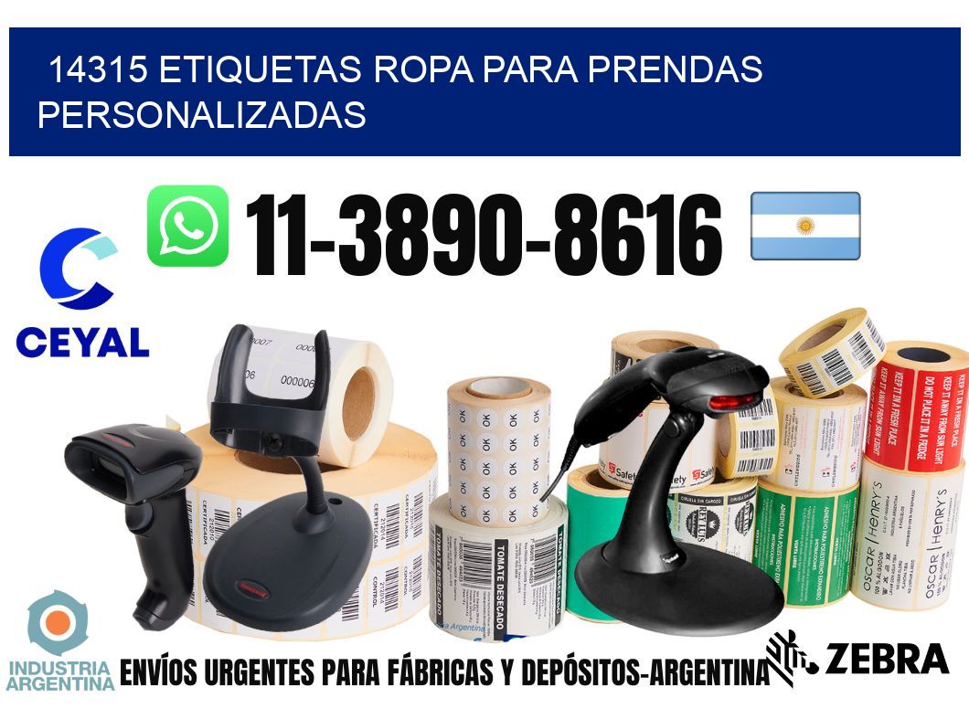 14315 Etiquetas ropa para prendas personalizadas