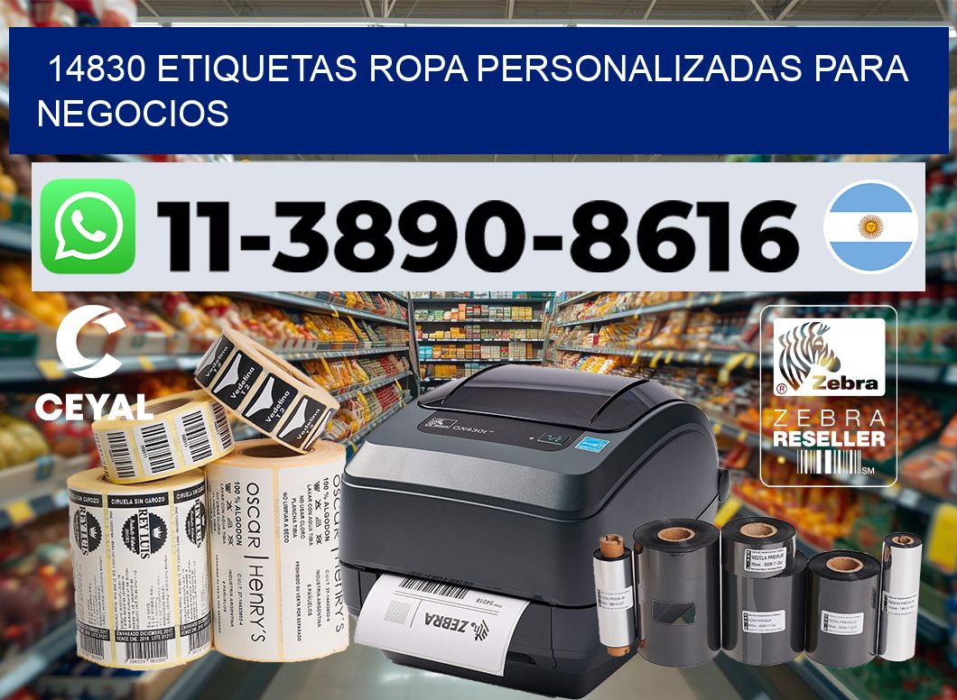 14830 Etiquetas ropa personalizadas para negocios