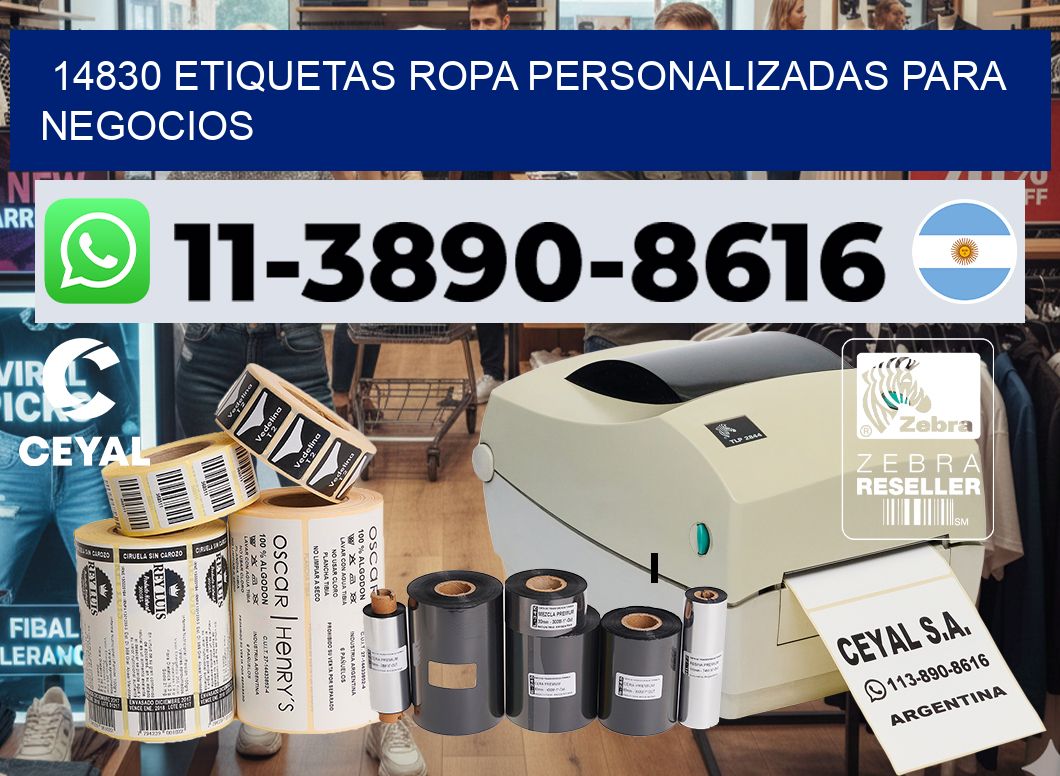 14830 Etiquetas ropa personalizadas para negocios