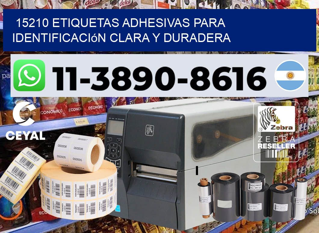 15210 Etiquetas adhesivas para identificación clara y duradera