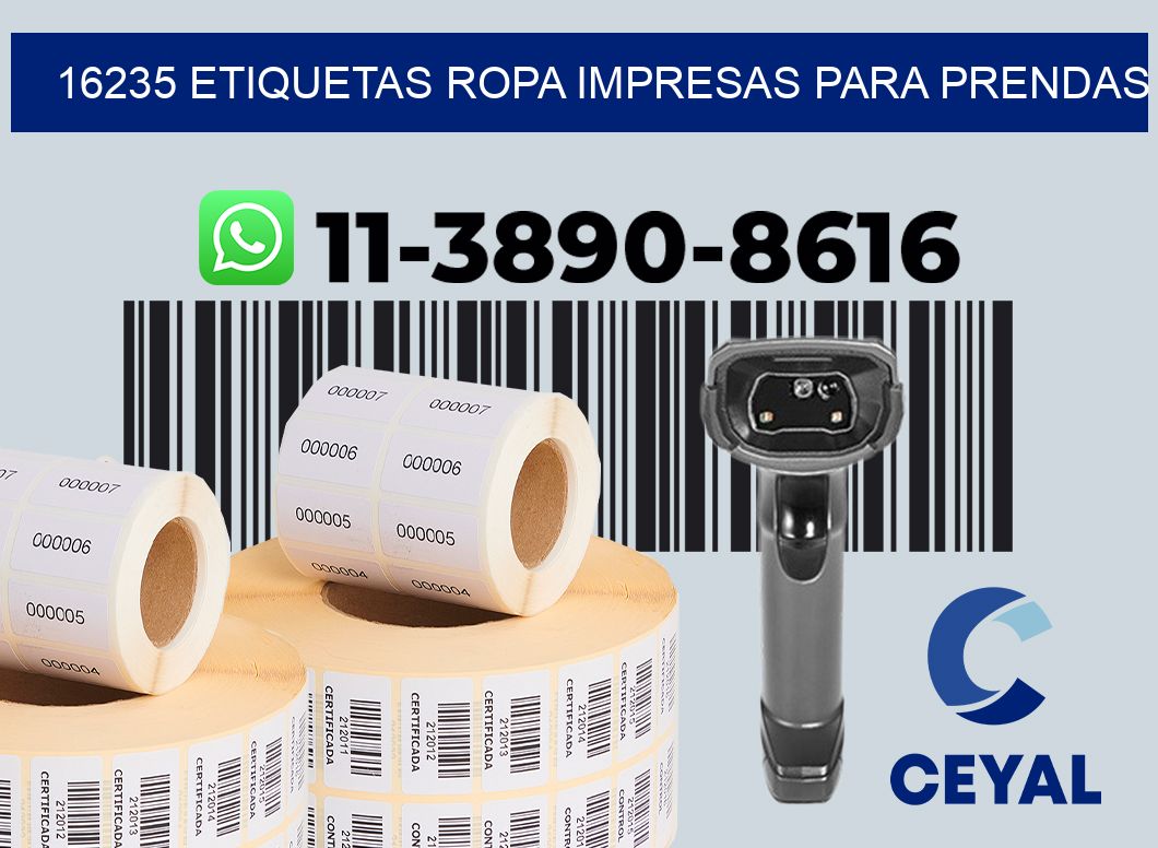 16235 Etiquetas ropa impresas para prendas