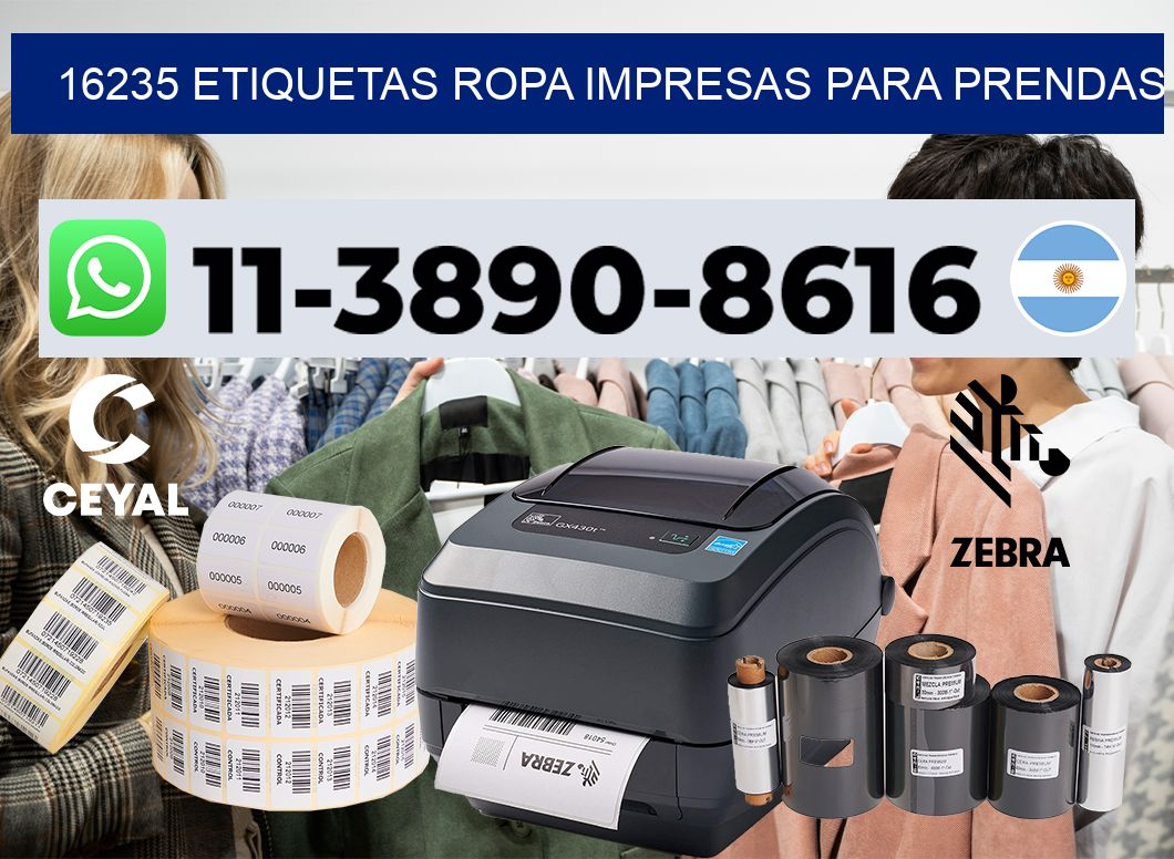16235 Etiquetas ropa impresas para prendas