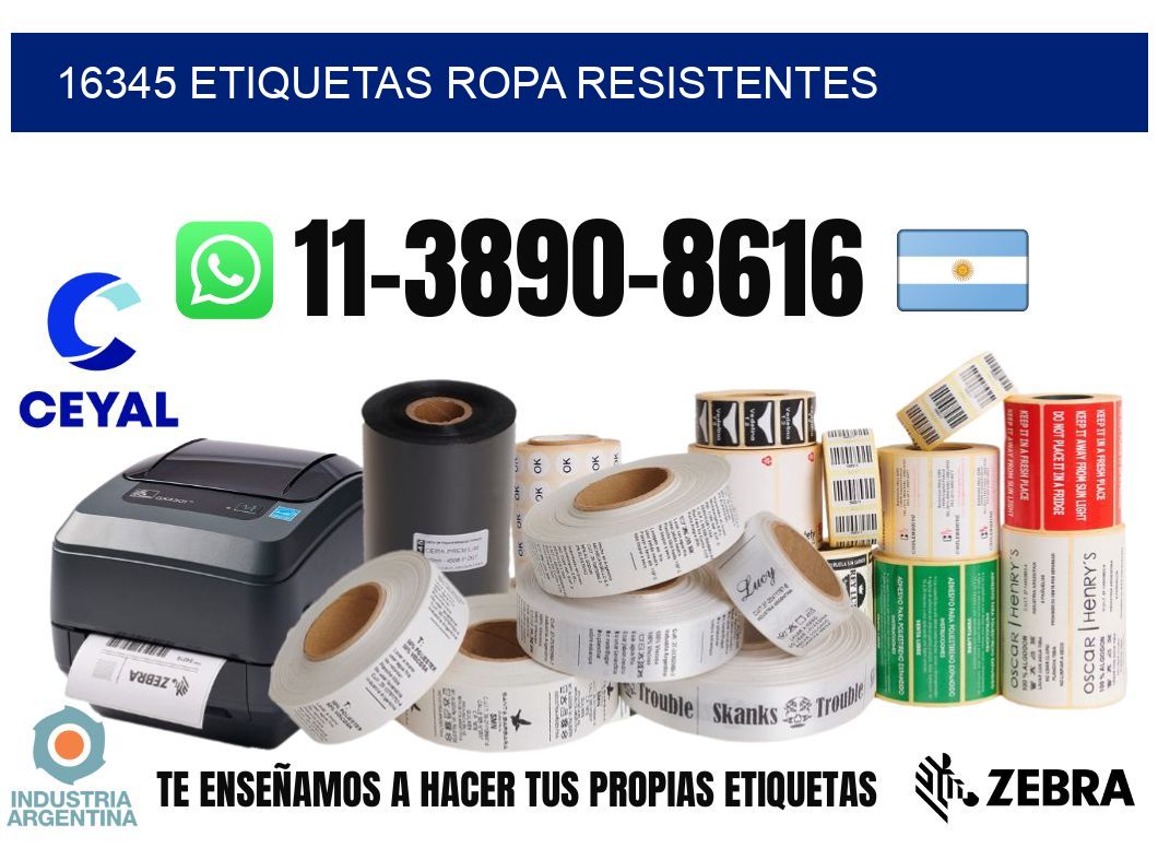 16345 Etiquetas ropa resistentes