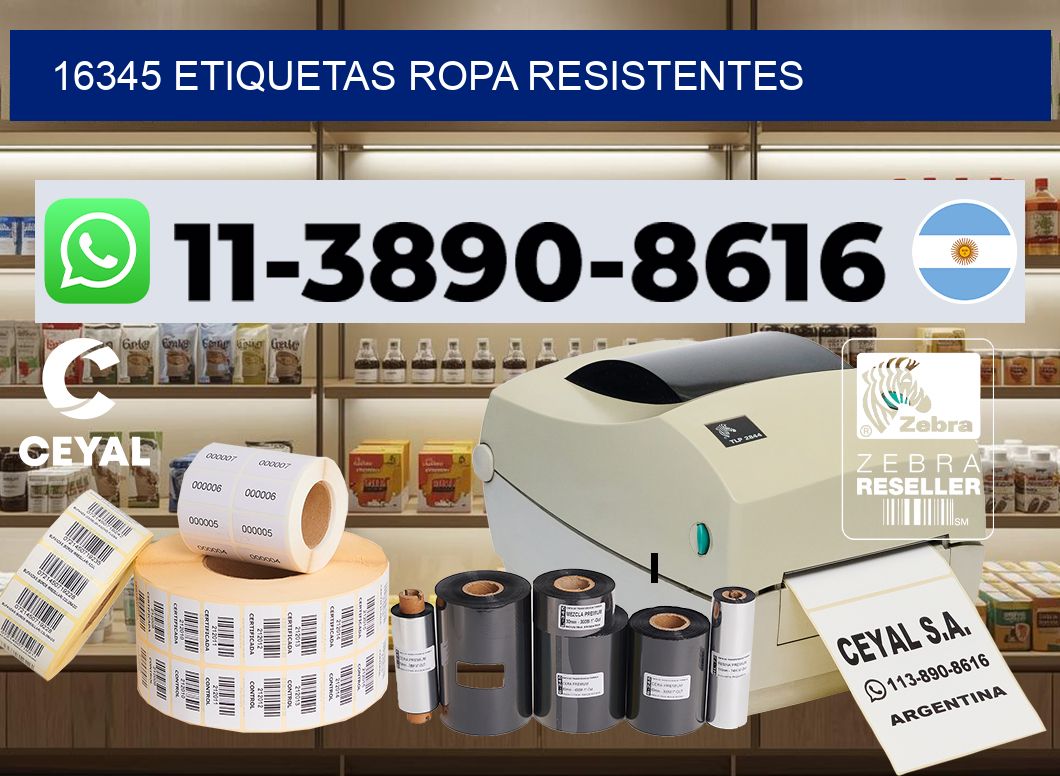16345 Etiquetas ropa resistentes