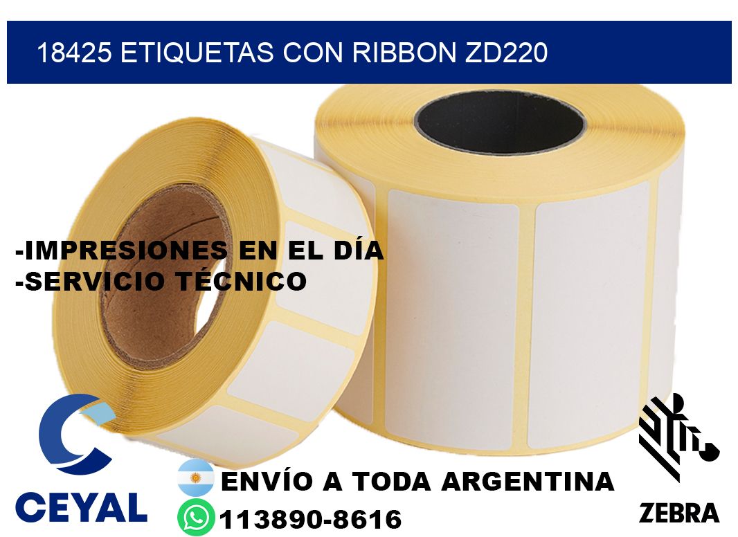 18425 etiquetas con ribbon zd220