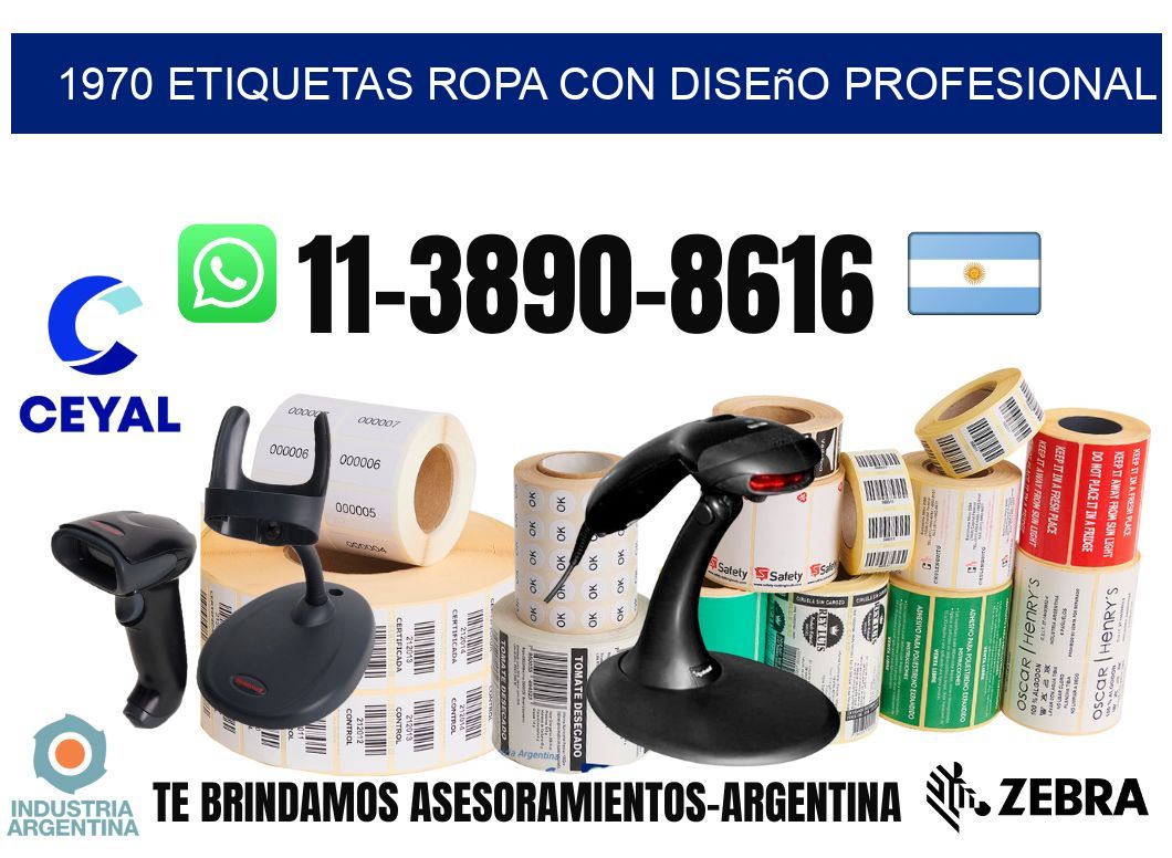 1970 Etiquetas ropa con diseño profesional