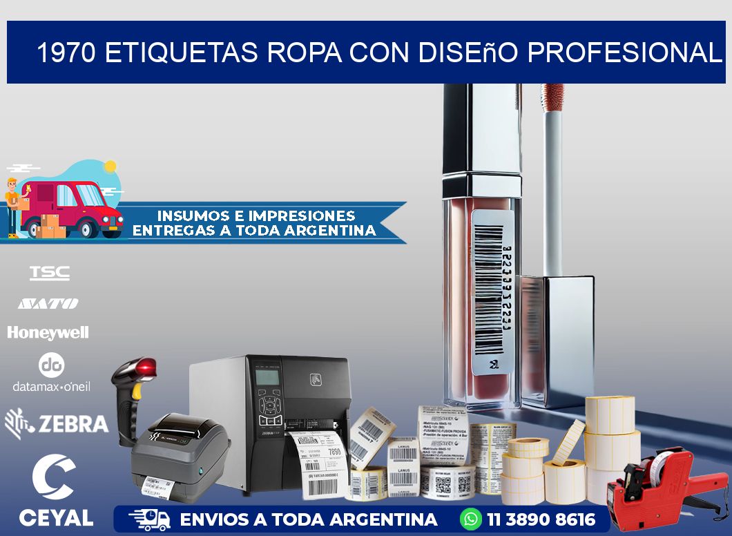 1970 Etiquetas ropa con diseño profesional