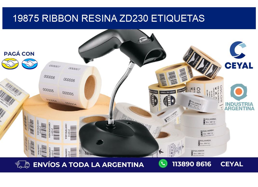 19875 ribbon resina zd230 etiquetas
