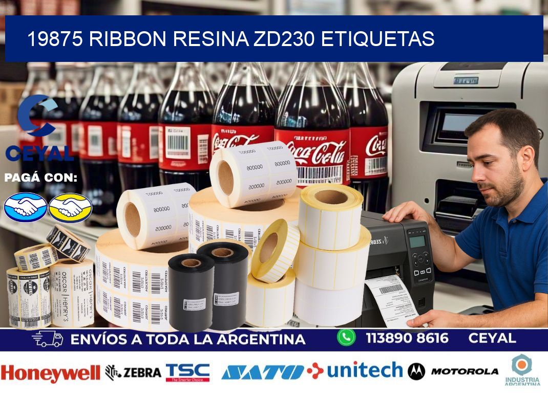 19875 ribbon resina zd230 etiquetas