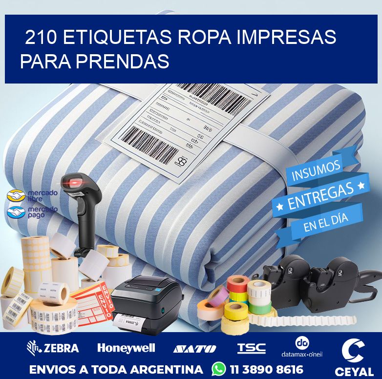210 Etiquetas ropa impresas para prendas