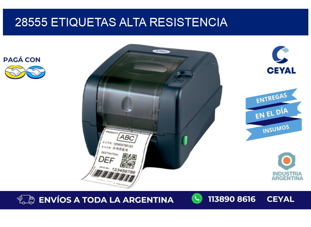 28555 etiquetas alta resistencia
