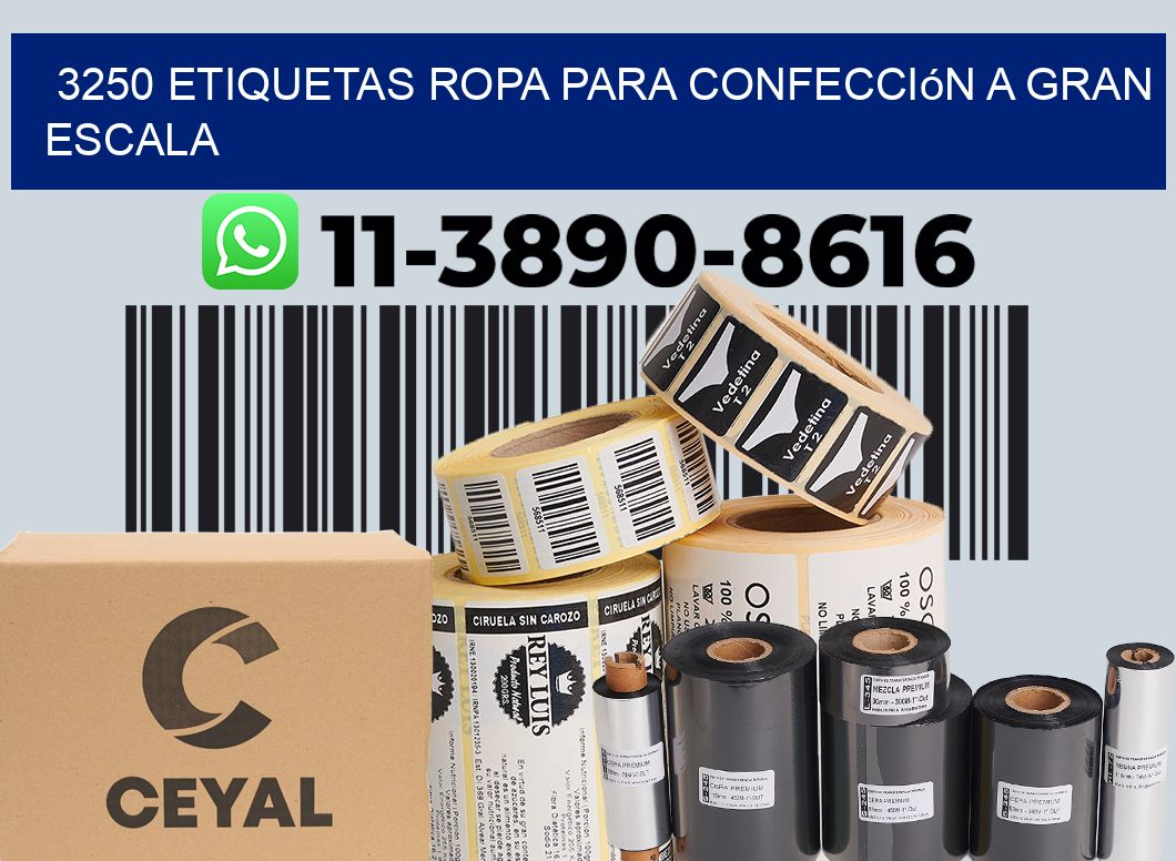 3250 Etiquetas ropa para confección a gran escala
