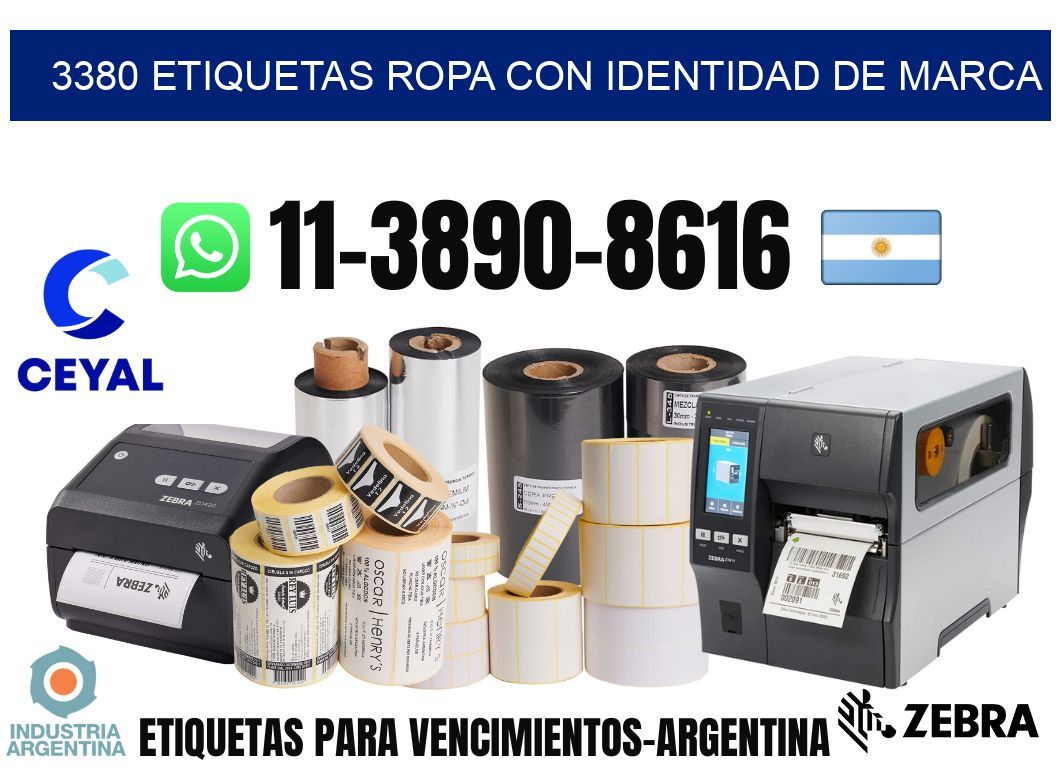3380 Etiquetas ropa con identidad de marca