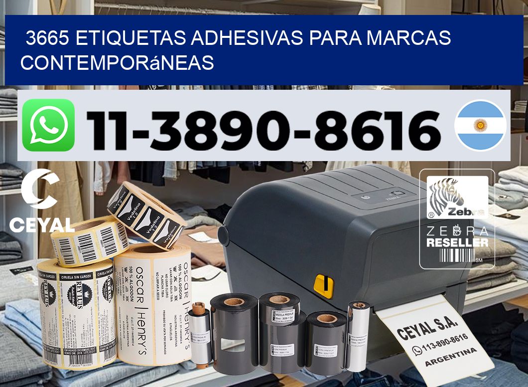 3665 Etiquetas adhesivas para marcas contemporáneas