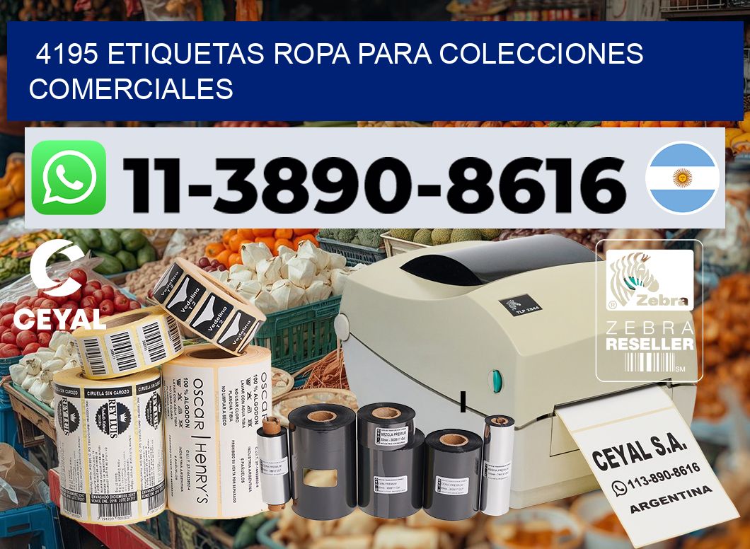 4195 Etiquetas ropa para colecciones comerciales
