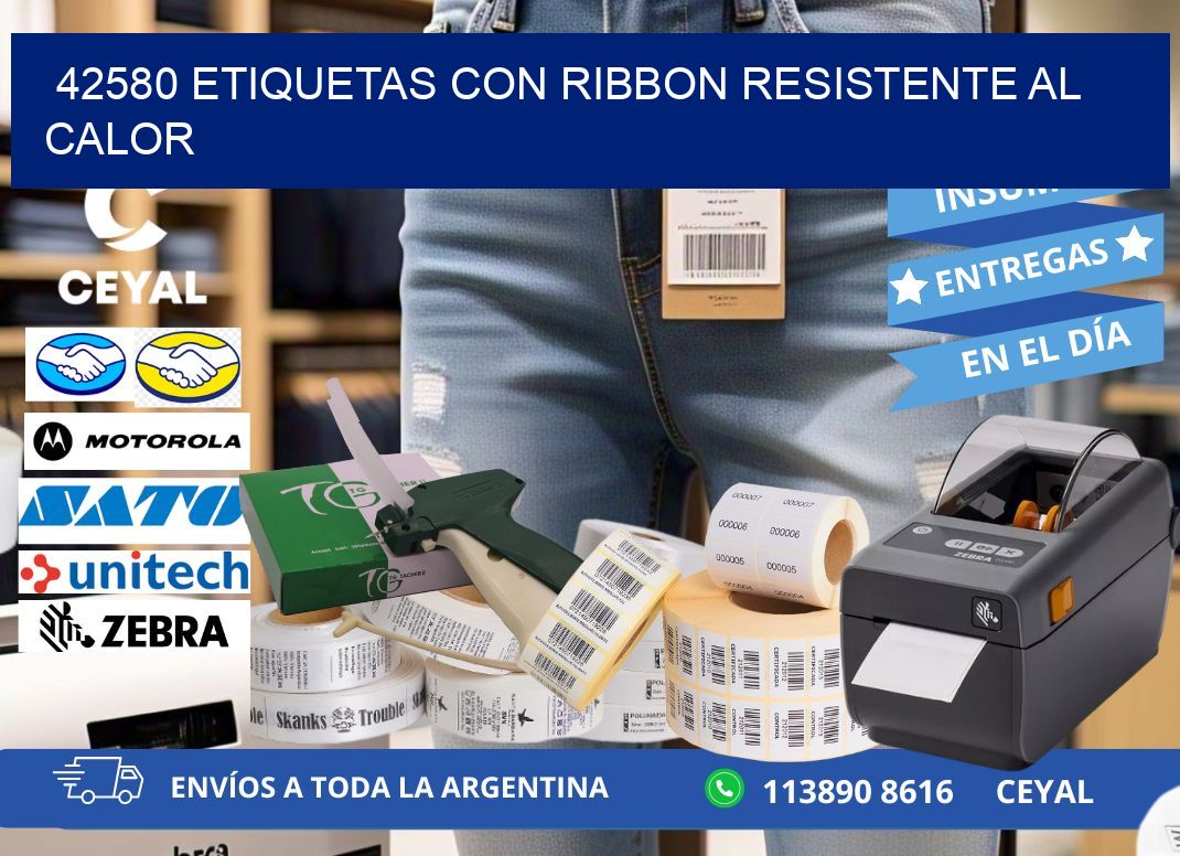 42580 etiquetas con ribbon resistente al calor