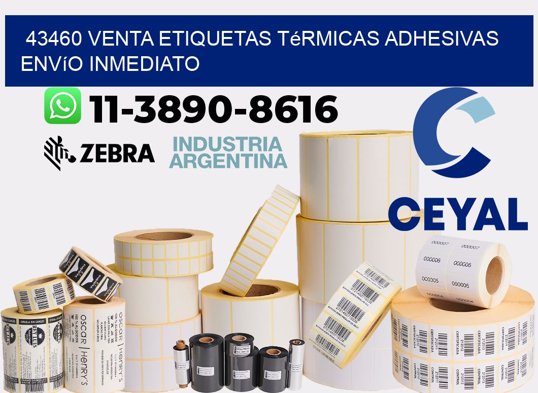 43460 venta etiquetas térmicas adhesivas envío inmediato