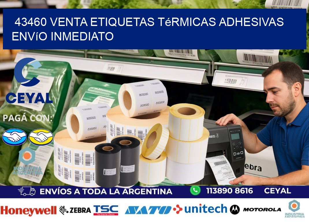 43460 venta etiquetas térmicas adhesivas envío inmediato
