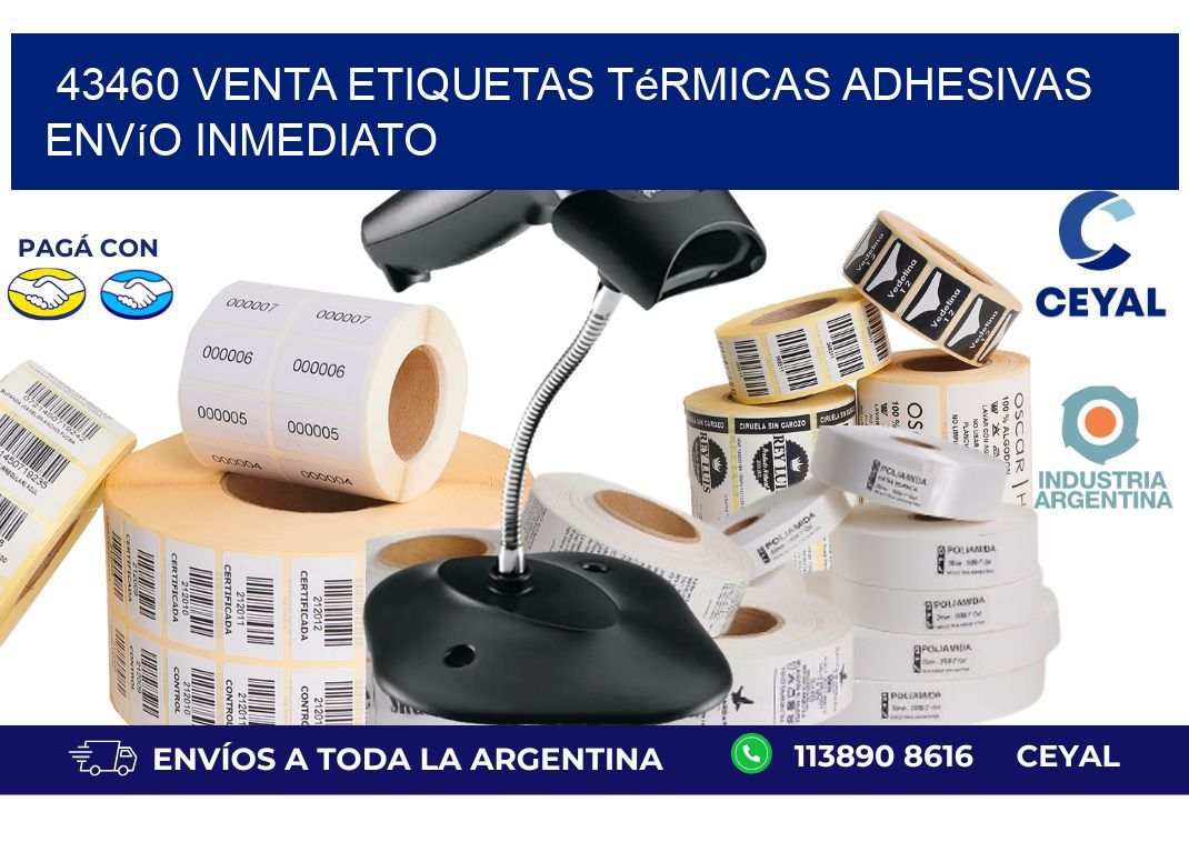 43460 venta etiquetas térmicas adhesivas envío inmediato
