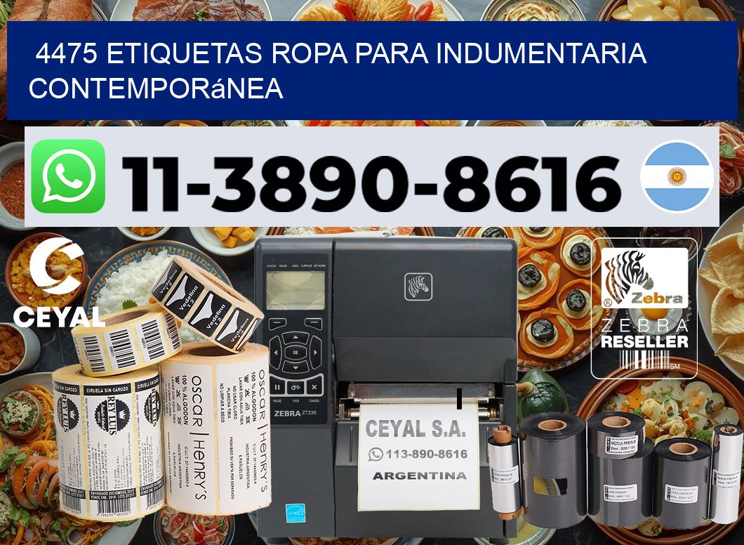 4475 Etiquetas ropa para indumentaria contemporánea