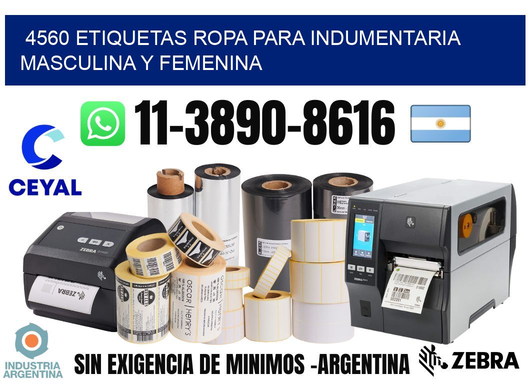 4560 Etiquetas ropa para indumentaria masculina y femenina