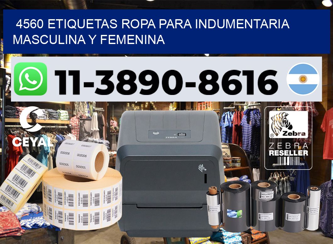 4560 Etiquetas ropa para indumentaria masculina y femenina
