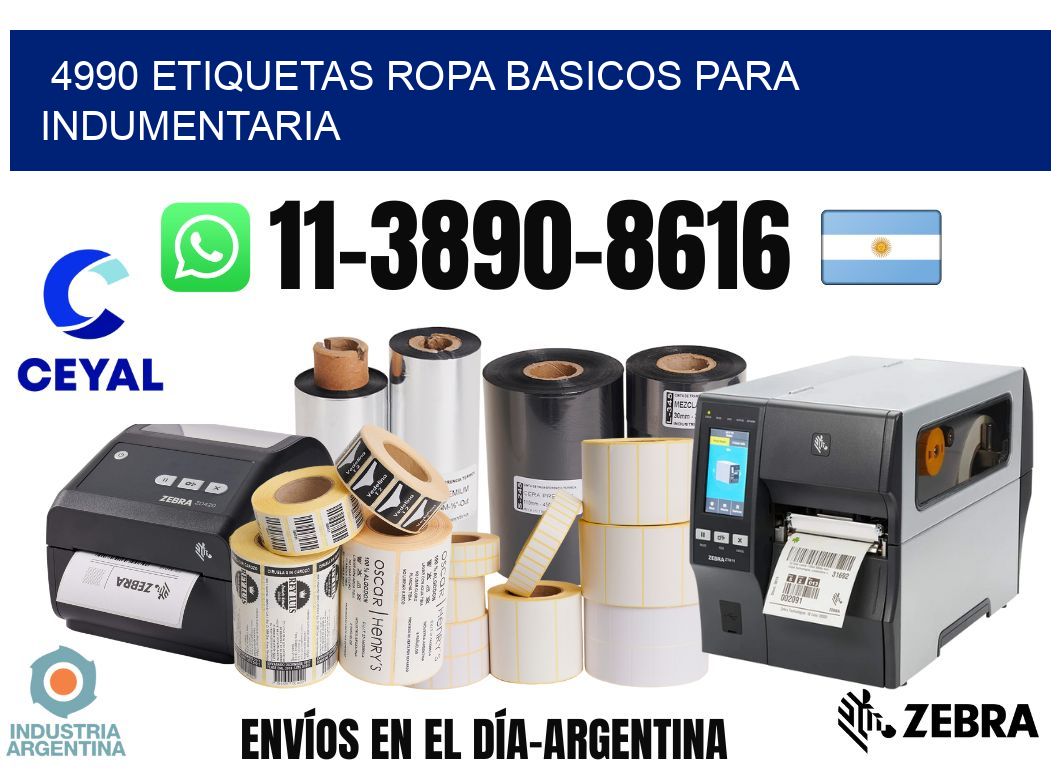 4990 Etiquetas ropa basicos para indumentaria