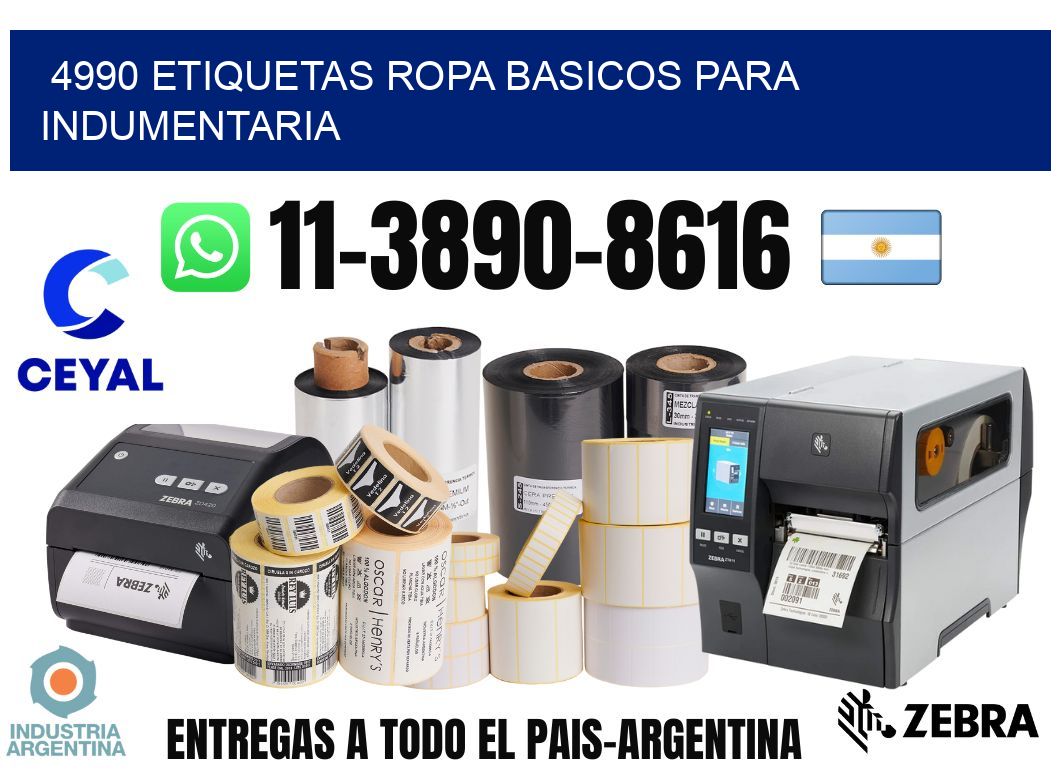 4990 Etiquetas ropa basicos para indumentaria