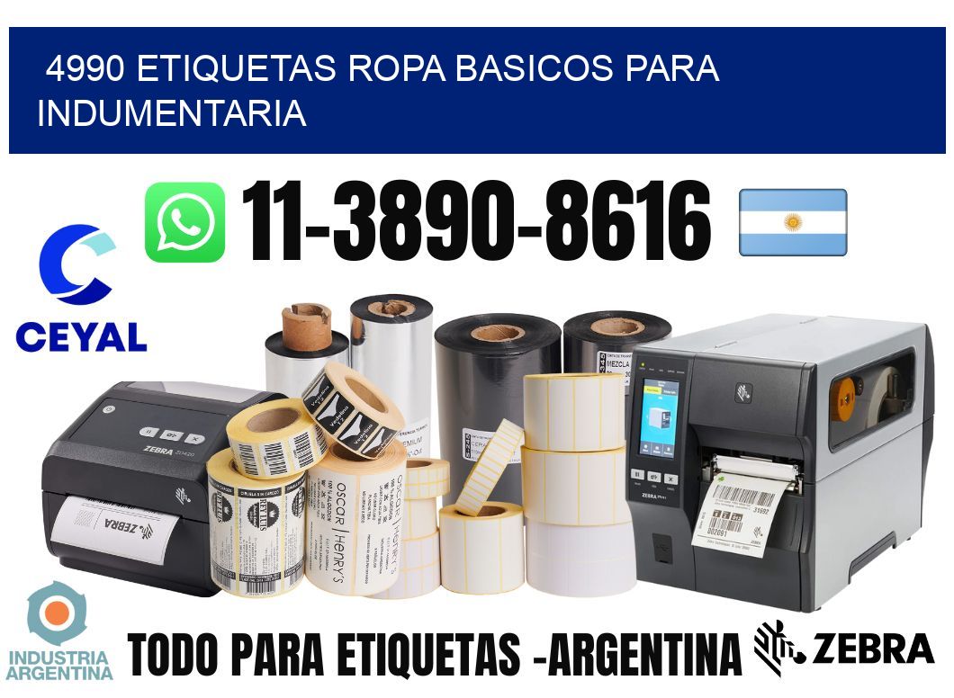 4990 Etiquetas ropa basicos para indumentaria