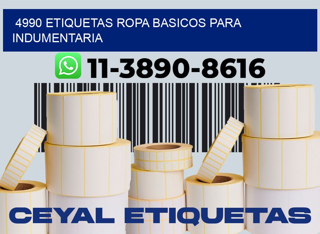 4990 Etiquetas ropa basicos para indumentaria