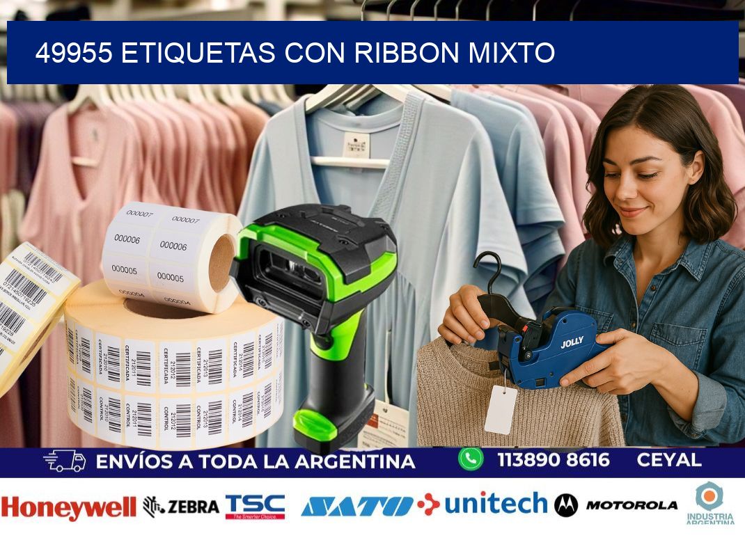 49955 etiquetas con ribbon mixto